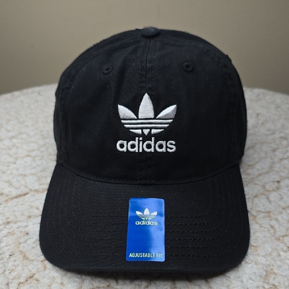 NWT Adidas Relaxed Strap-Back Hat Black OS